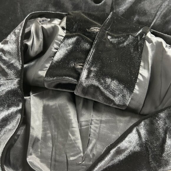 Vintage Emil Rutenberg Womens Black Velvet Black Jacket Small Single-Breasted - Picture 5 of 8